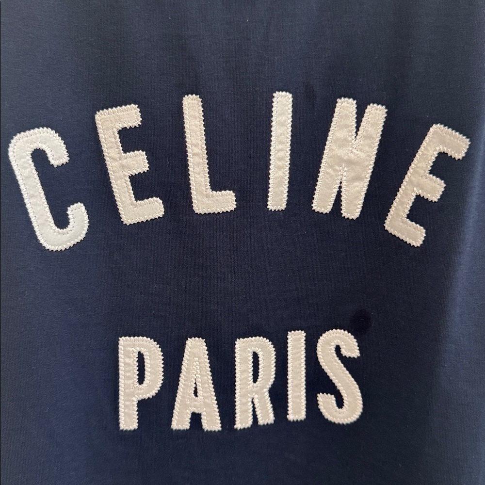 CELINE Blue Colorblock Logo Print Tank - size small - Picture 5 of 10